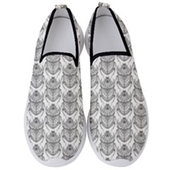 Scarab Pattern Egyptian Mythology Black And White Men s Slip On Sneakers by genx