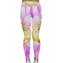 Pretty Pink, White And Yellow Cactus Dahlia Macro Classic Yoga Leggings View2