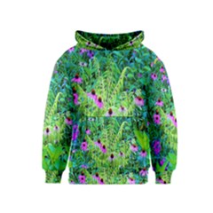 Purple Coneflower Garden With Tiger Eye Tree Kids  Pullover Hoodie by myrubiogarden