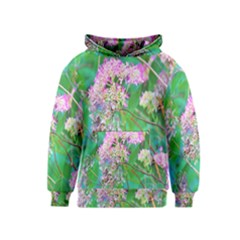 Invincibelle Spirit Hot Pink Hydrangeas On Aqua Green Kids  Pullover Hoodie by myrubiogarden