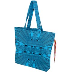 Technology Board Trace Digital Drawstring Tote Bag by Wegoenart