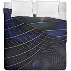 Background Fractal Peacock Pipe Duvet Cover Double Side (king Size) by Wegoenart