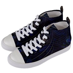 Background Fractal Peacock Pipe Women s Mid-top Canvas Sneakers by Wegoenart