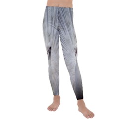 Peacock White Bird Nature Kids  Lightweight Velour Leggings by Wegoenart