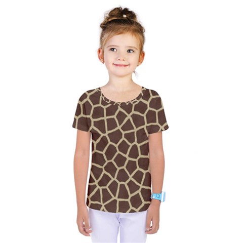 Giraffe Animal Print Skin Fur Kids  One Piece Tee by Wegoenart