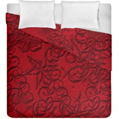 Christmas Background Red Star Duvet Cover Double Side (king Size) by Simbadda