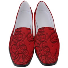 Christmas Background Red Star Women s Classic Loafer Heels by Simbadda