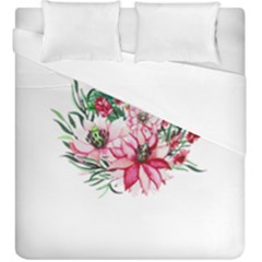 Bloom Christmas Red Flowers Duvet Cover Double Side (king Size) by Simbadda