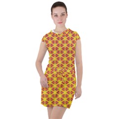 Texture Background Pattern Drawstring Hooded Dress by Simbadda
