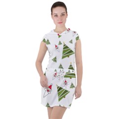 Christmas Santa Claus Decoration Drawstring Hooded Dress by Simbadda