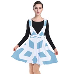 Snowflake Snow Flake White Winter Plunge Pinafore Dress by Simbadda