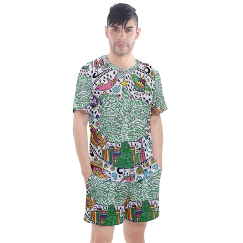 Snowglobe Men s Mesh Tee And Shorts Set by chellerayartisans