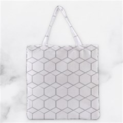 Honeycomb Pattern Black And White Grocery Tote Bag by picsaspassion