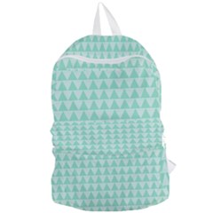 Mint Triangle Shape Pattern Foldable Lightweight Backpack by picsaspassion