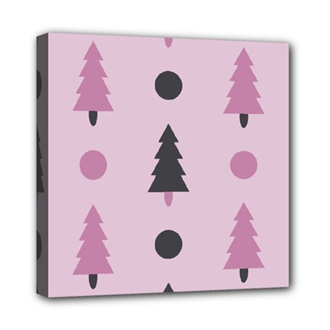 Christmas Trees Tree Fir Den Mini Canvas 8  X 8  (stretched) by Wegoenart