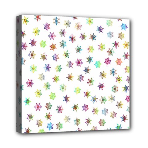 Snowflakes Snow Winter Ice Cold Mini Canvas 8  X 8  (stretched) by Wegoenart