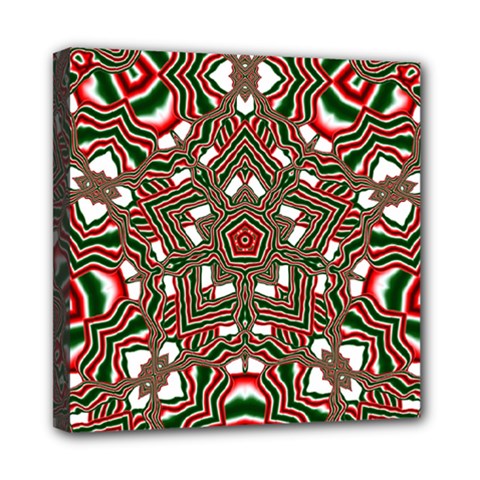 Christmas Kaleidoscope Mini Canvas 8  X 8  (stretched) by Wegoenart