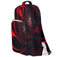 Abstract Curve Dark Flame Pattern Double Compartment Backpack by Wegoenart
