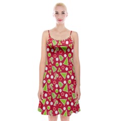 Christmas Paper Scrapbooking Pattern Spaghetti Strap Velvet Dress by Wegoenart