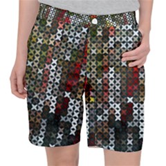 Christmas Cross Stitch Background Pocket Shorts by Wegoenart