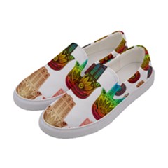 Evil Eye Protection Charm Colorful Women s Canvas Slip Ons by Wegoenart
