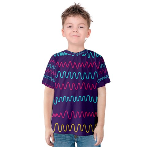 Background Waves Abstract Background Kids  Cotton Tee by Wegoenart