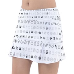 Vegan Vegetarian Icons Food Eat Tennis Skirt by Wegoenart