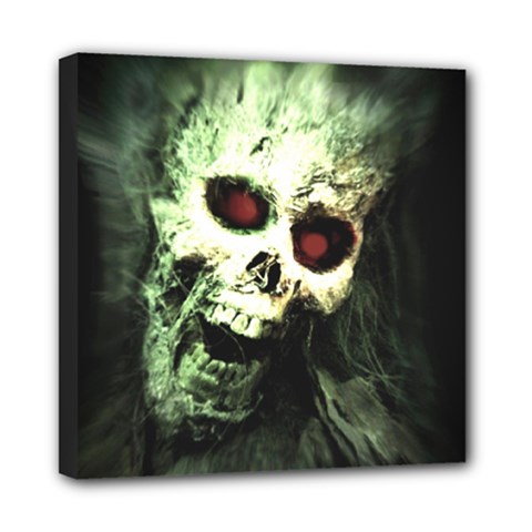 Screaming Skull Human Halloween Mini Canvas 8  X 8  (stretched) by Wegoenart