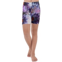 Flower Digital Art Artwork Abstract Kids  Lightweight Velour Capri Yoga Leggings by Wegoenart