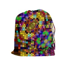 Color Mosaic Background Wall Drawstring Pouch (xl) by Wegoenart