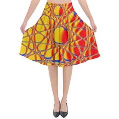 Graphic Design Graphic Design Flared Midi Skirt by Wegoenart