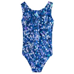 Blue Shimmer Kids  Cut-out Back One Piece Swimsuit by WensdaiAmbrose