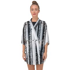 Mother Nature s Birch  Half Sleeve Chiffon Kimono by WensdaiAmbrose