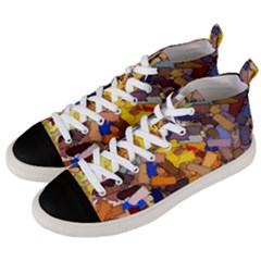 Texture Painting Plot Graffiti Men s Mid-top Canvas Sneakers by Pakrebo