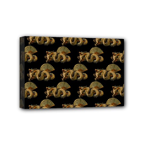 Dragon Motif Print Pattern Mini Canvas 6  X 4  (stretched) by dflcprintsclothing