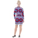 Design Circular Aztec Symbol Button Long Sleeve Dress View2
