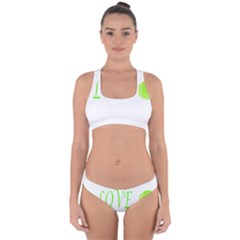 I Lovetennis Cross Back Hipster Bikini Set by Greencreations