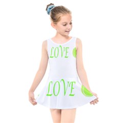I Lovetennis Kids  Skater Dress Swimsuit by Greencreations