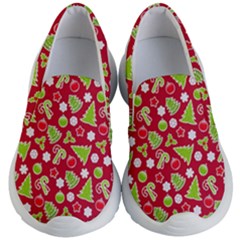Christmas Paper Scrapbooking Pattern Kids  Lightweight Slip Ons by Pakrebo