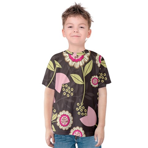 Flowers Wallpaper Floral Decoration Kids  Cotton Tee by Pakrebo