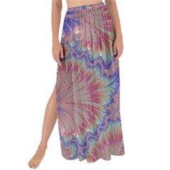 Purple Splat Fractal Art Maxi Chiffon Tie-up Sarong by Pakrebo