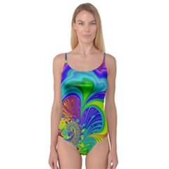 Fractal Neon Art Artwork Fantasy Camisole Leotard  by Pakrebo