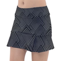 Diagonal Square Black Background Tennis Skirt by Pakrebo