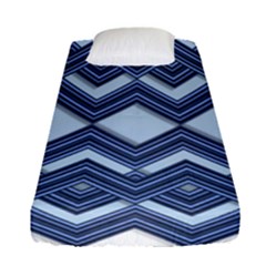 Textile Texture Fabric Zigzag Blue Fitted Sheet (single Size) by Pakrebo