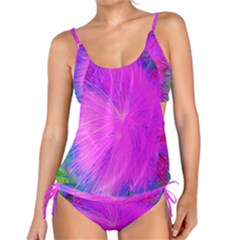 Psychedelic Purple Garden Milkweed Flower Tankini Set by myrubiogarden
