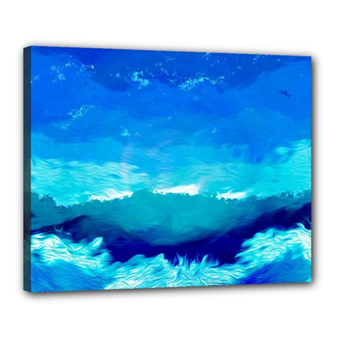 Blue Sky Artwork Drawing Painting Canvas 20  X 16  (stretched) by Pakrebo