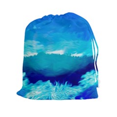 Blue Sky Artwork Drawing Painting Drawstring Pouch (xxl) by Pakrebo