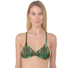 Raining Paradise Flowers In The Moon Light Night Reversible Tri Bikini Top by pepitasart
