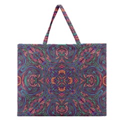 Tile Repeating Colors Textur Zipper Large Tote Bag by Pakrebo
