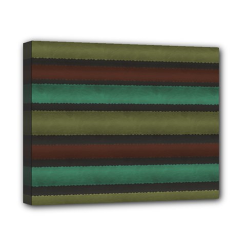 Stripes Green Yellow Brown Grey Canvas 10  X 8  (stretched) by BrightVibesDesign